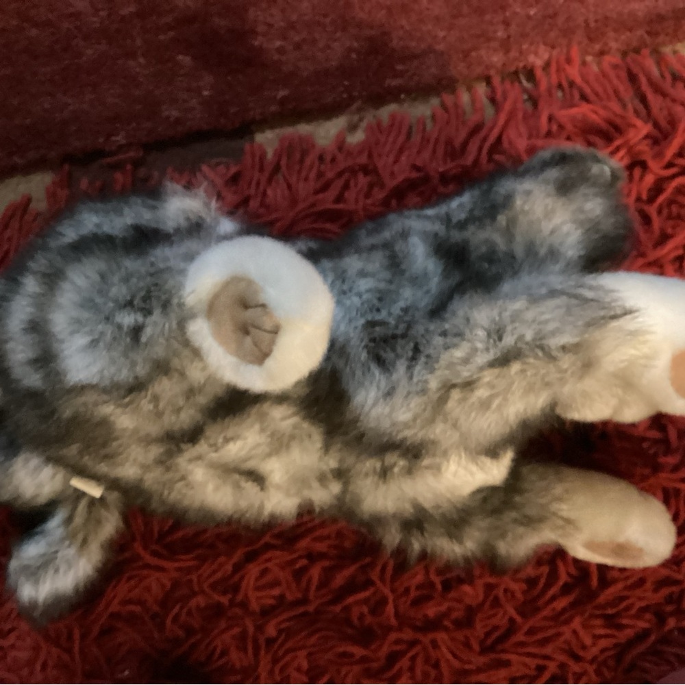Gray and White Stuffed Animal Toy